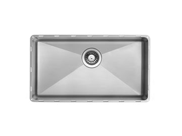 32 inch Flush Mount Single Bowl Stainless Steel Kitchen Sink - Zurich TZ C761 - Sink Depot